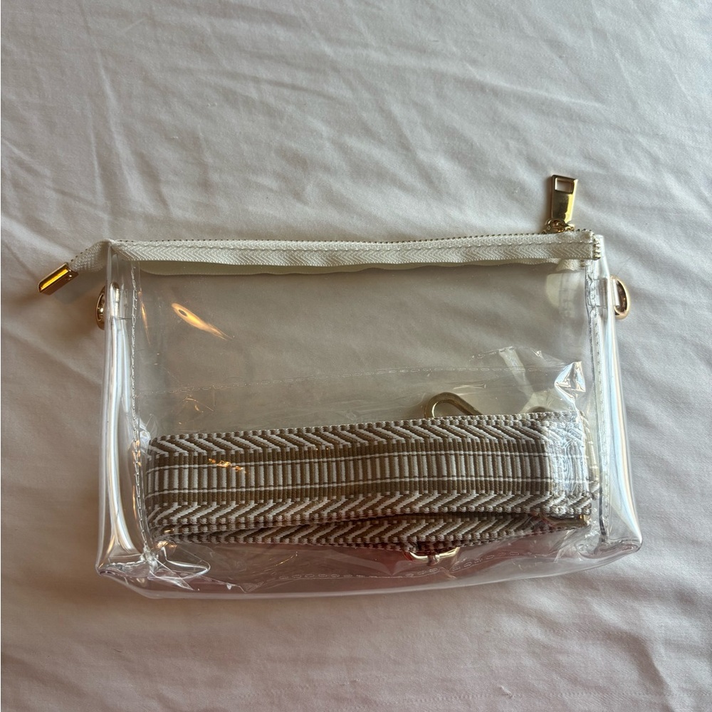 Transparent Clutch with Gold Accents